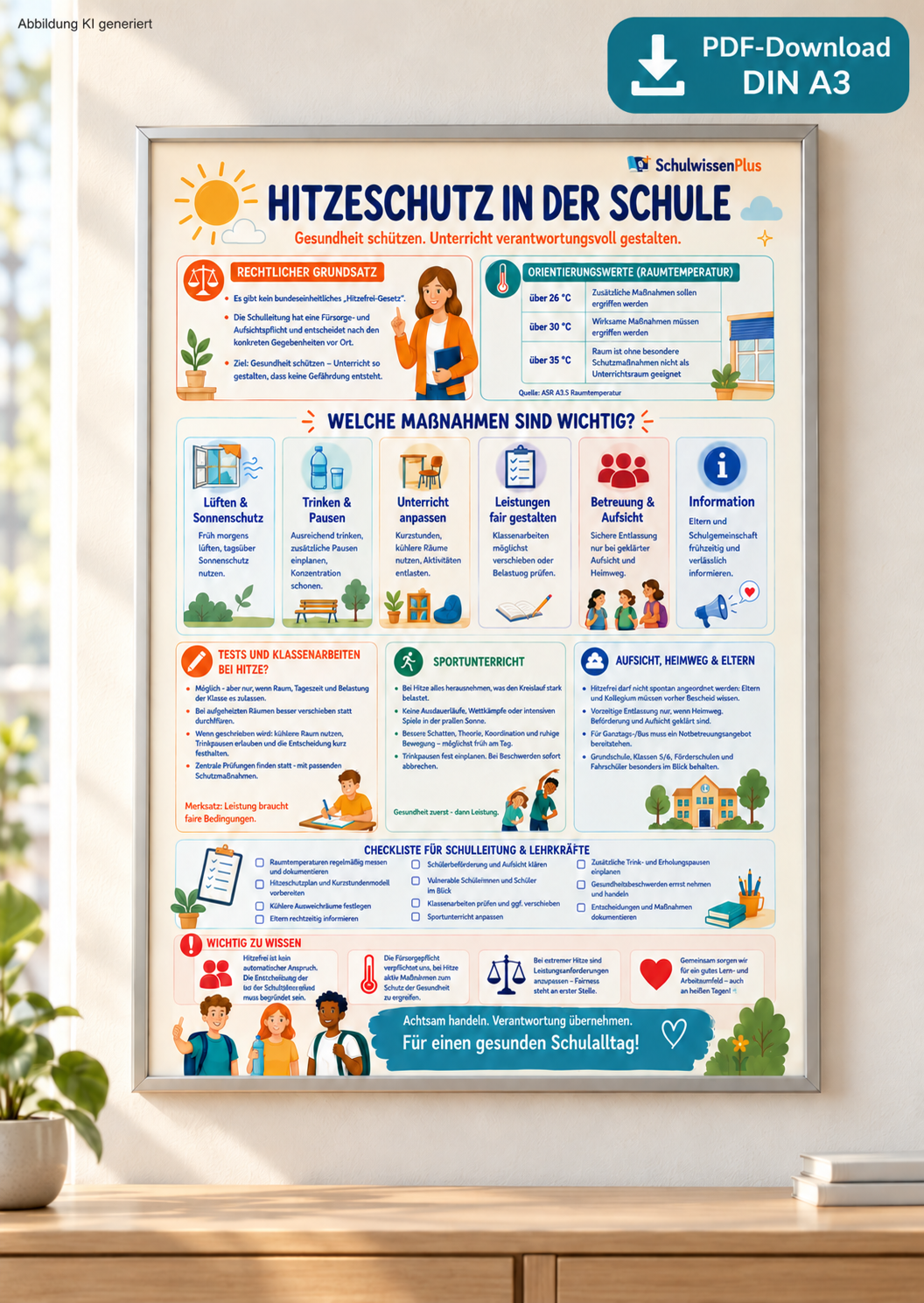 Poster Hitzeschutz in der Schule