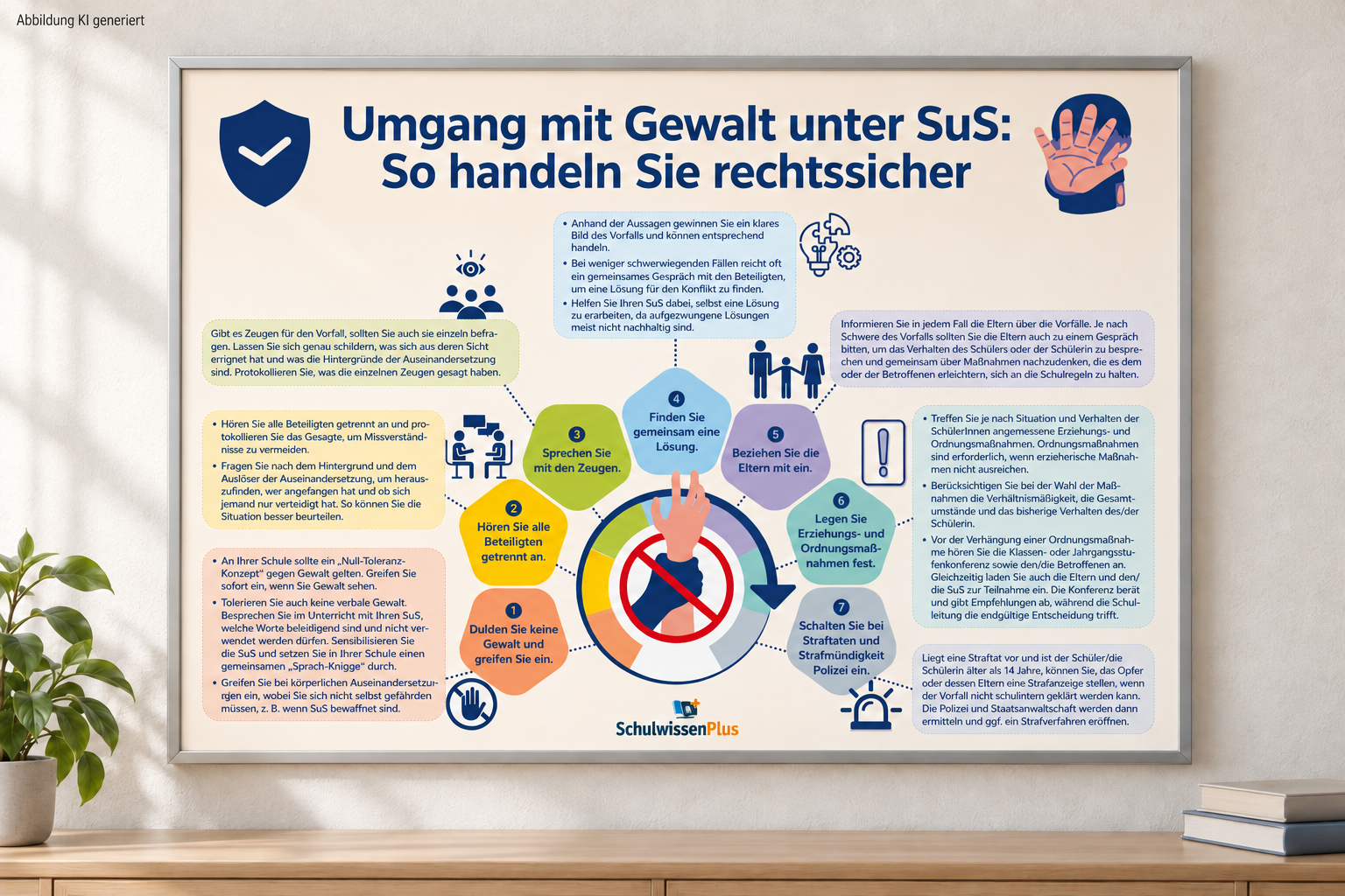 Schulungsposter: Umgang mit Gewalt unter SuS